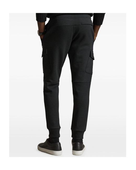 Ralph Lauren Black Cargo Track Pants for men