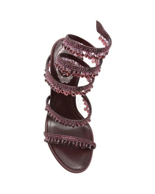 Rene Caovilla Pink Round-Toe High-Heeled Sandals