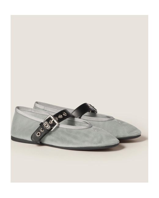 【MIU MIU】メッシュバレリーナ Miu Miu メッシュファブリック バレリーナ☆37.5☆ - メルカリ
