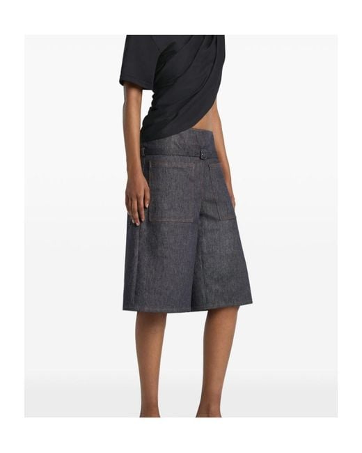 Courreges Gray Courrèges Belted Denim Panelled Shorts