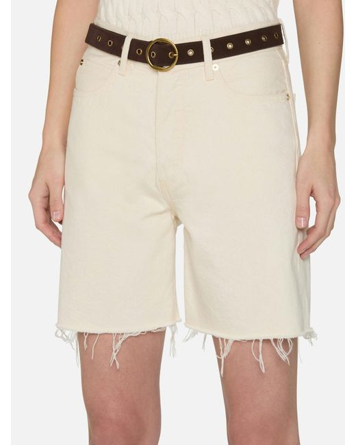 FRAME White The Timeless High Rise Shorts