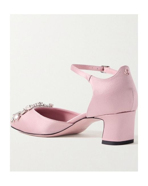 Jimmy Choo Pink Crystal Embellished Pumps