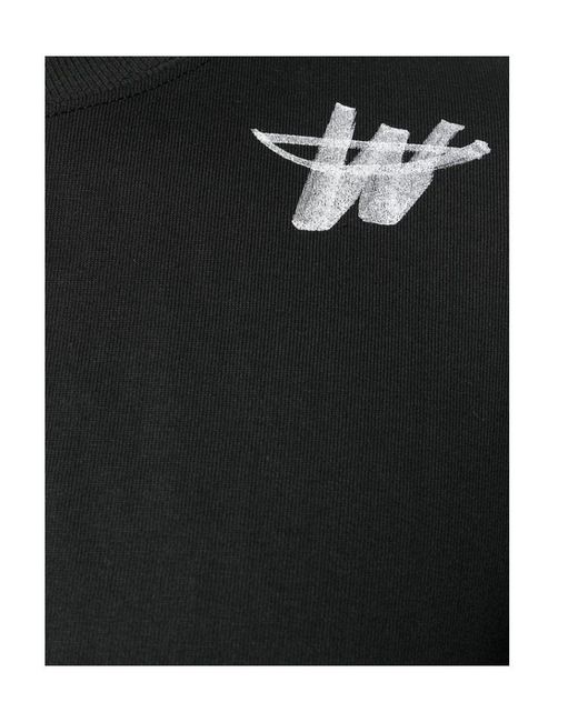 we11done Gray Oversized Logo Print T-Shirt for men