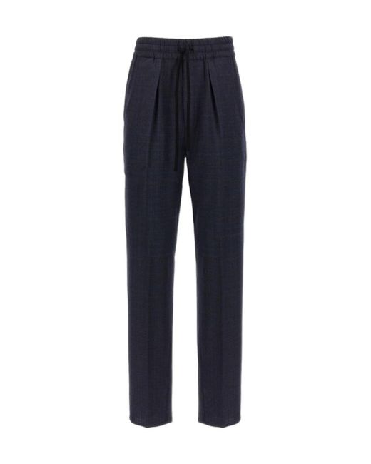 Isabel Marant Blue Priska Checked Stretch-Wool Trousers