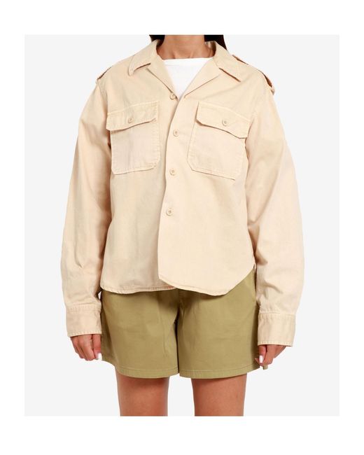 Semicouture Natural Button-Down Long-Sleeved Shirt
