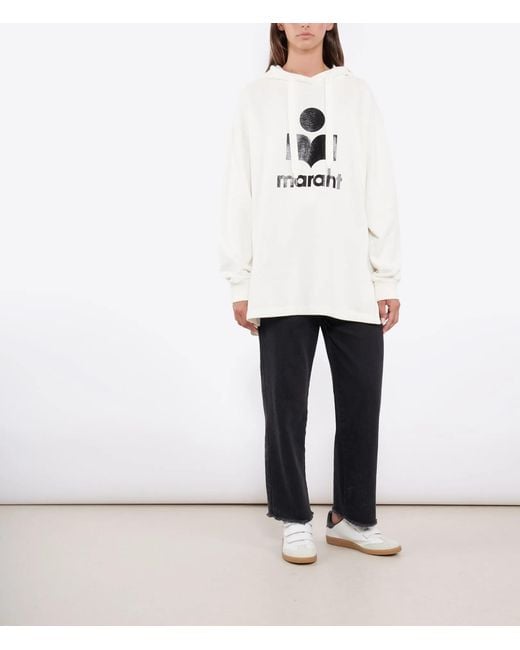 Isabel Marant White Isabel Marant Étoile Long-Sleeved Drawstring Hoodie
