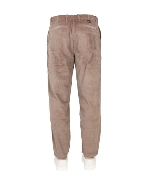 Paul Smith Gray Ps Paul Smith Logo Patch Velvet Pants for men