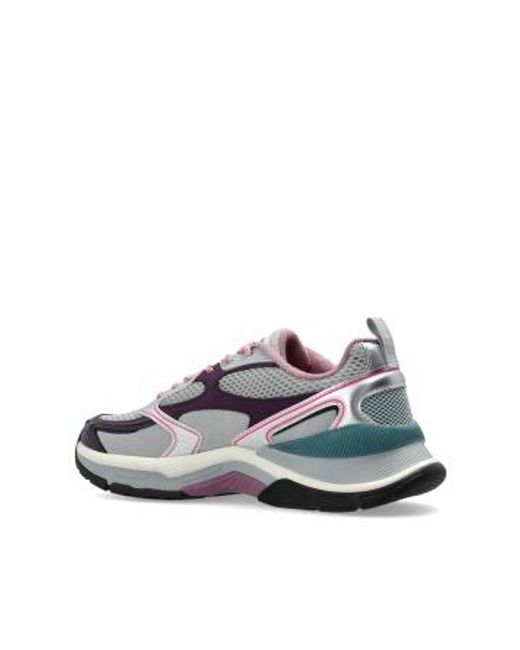 EA7 Gray Mesh Lace-Up Sneakers for men