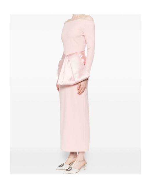 Solace London Pink Rhianne Long-Sleeved Dress