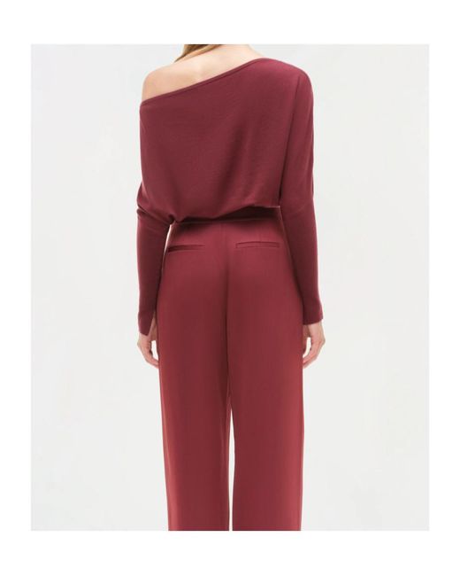 Jonathan Simkhai Red Off-Shoulder Wool Top
