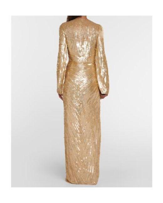 Jenny Packham Metallic Margot Sequined Gown