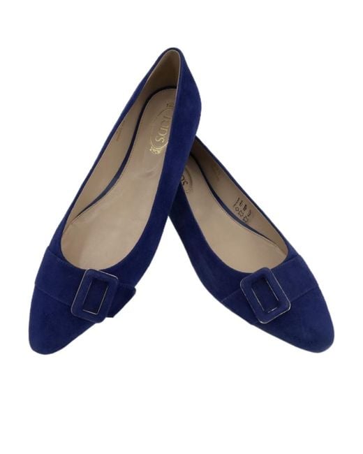 Tod's Blue Logo Flat Shoes