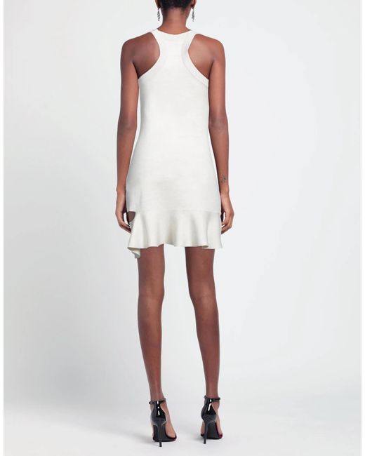 Burberry White Solid Color Sleeveless Dress