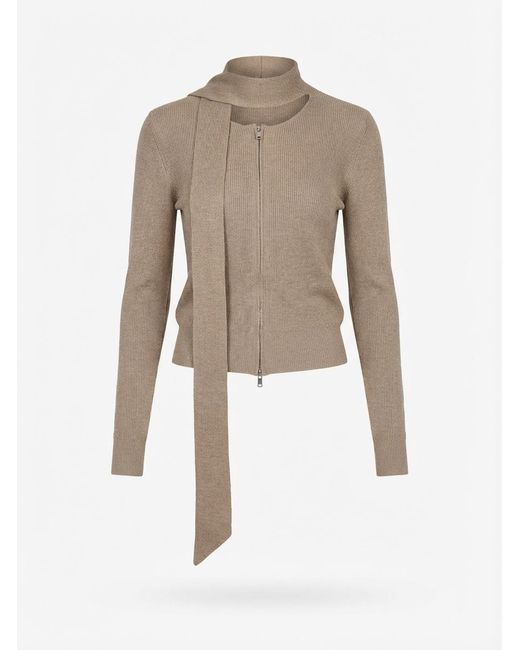 AYA MUSE Natural Ribbed Knitted Jacket