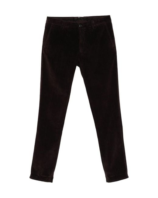 Incotex Black Straight-Leg Casual Trousers for men