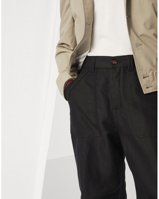 Brunello Cucinelli Black Tapered-Leg Trousers for men