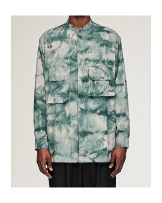 Y-3 Green Aop Tie-Dye Pocket Shirt for men
