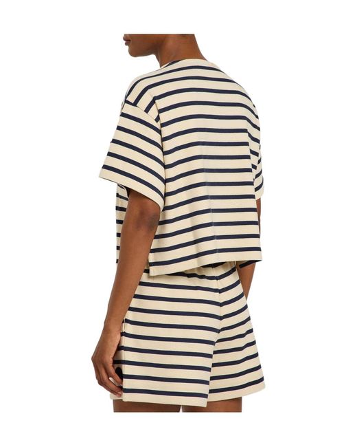 Moncler White Striped Cotton T-Shirt