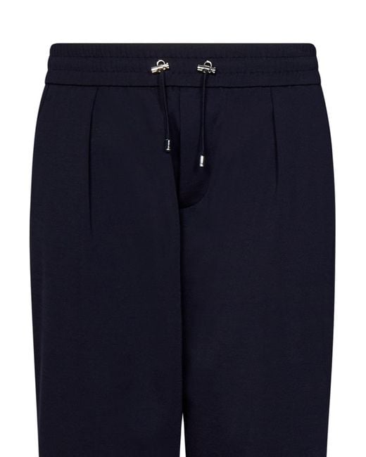Balmain Blue Drawstring Cropped Trousers for men