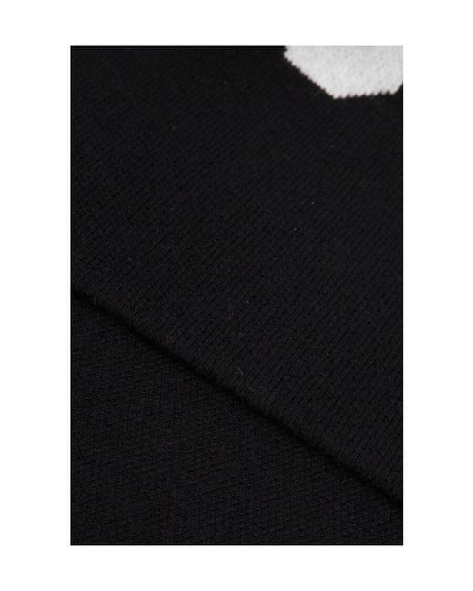 DSquared² Black Icon Intarsia Knitted Scarf for men