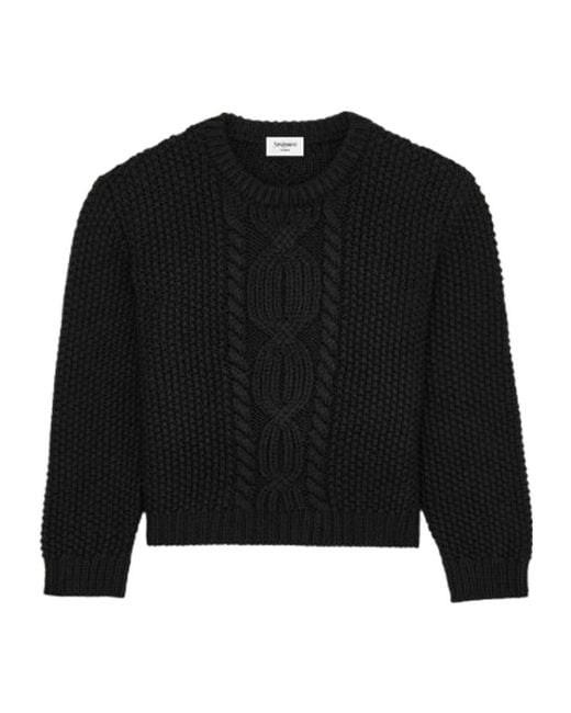 Saint Laurent Black Long-Sleeved Sweater for men
