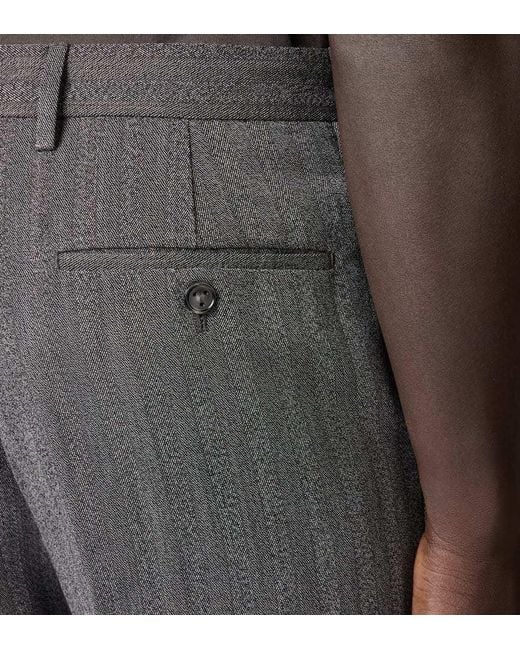 Tod's Gray Pinstripe Trousers for men
