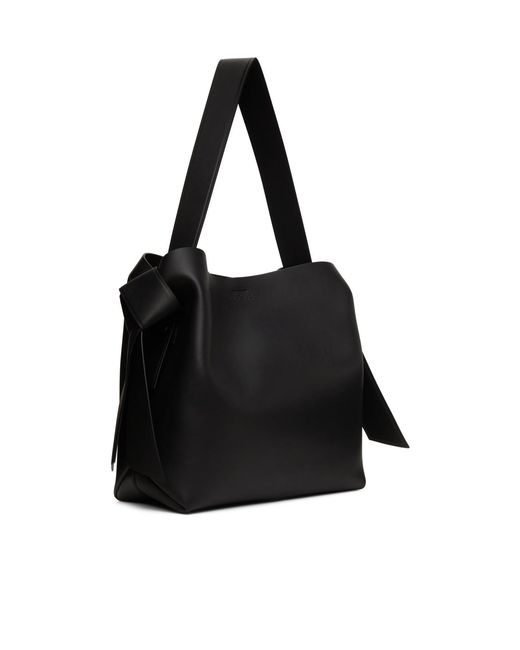 Acne Black Logo Detailed Midi Shoulder Bag