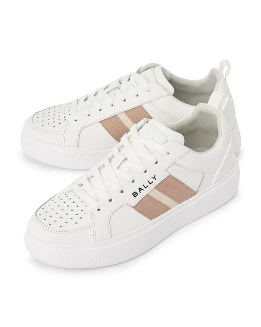 Bally White Lace-Up Sneakers
