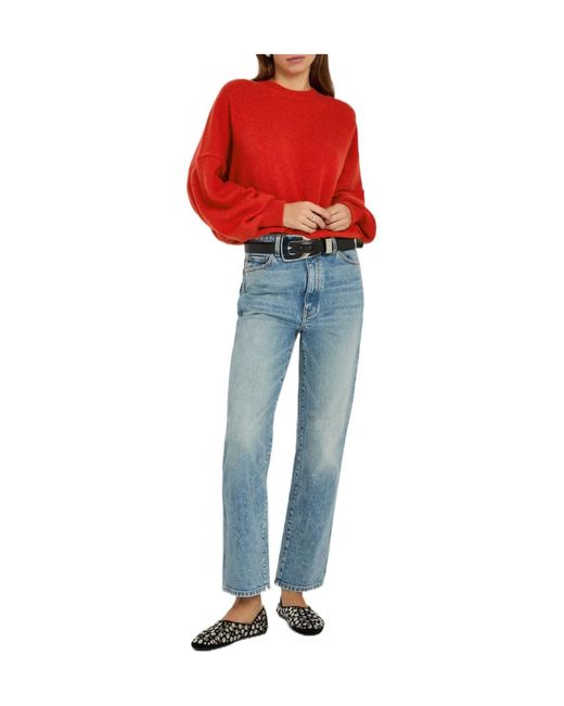 Khaite Red Loose Cashmere Knitted Sweater