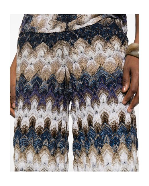 Missoni White Zig Zag-Pattern Trousers
