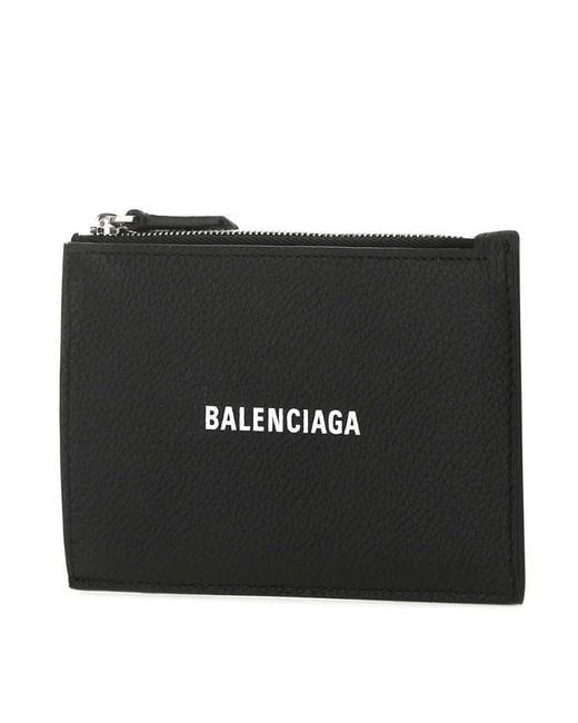 Balenciaga Black Iconic Monogram Calfskin Card Holder for men