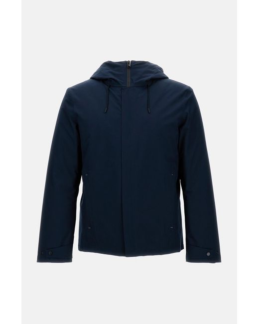 Woolrich Gray Hooded Quilted Jacket for men