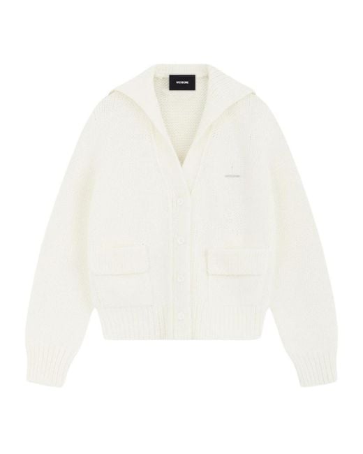 we11done White Rib Long-Sleeved Sweater
