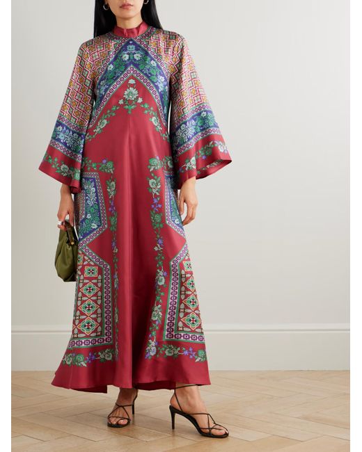 LaDoubleJ Red La Doublej Magnifico Printed Maxi Dress