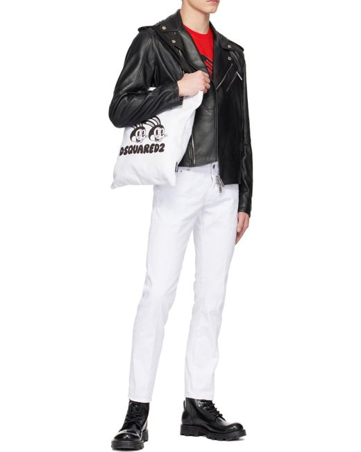 DSquared² Black Zipped Biker Jacket for men