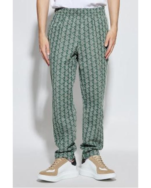Lacoste Green Monogram Logo Patch Sweatpants for men