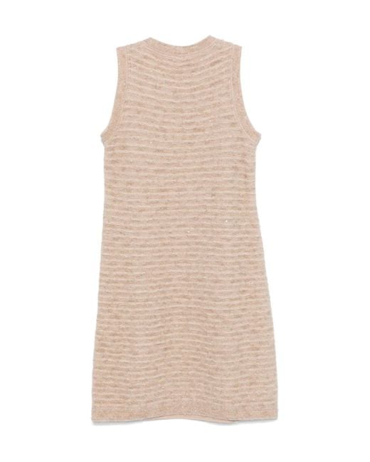 D.exterior Natural Crystal Sleeveless Dress