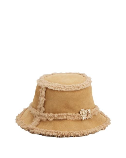 Roger Vivier Natural Floral Fisherman Hat