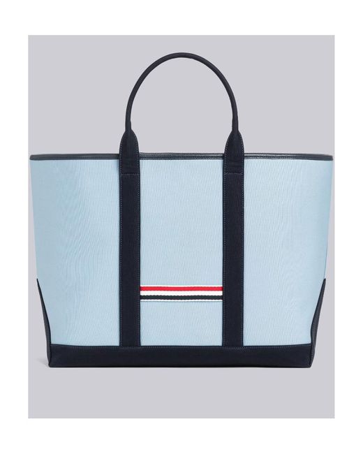 Thom Browne Blue Interlock Medium Tool Tote Bag for men