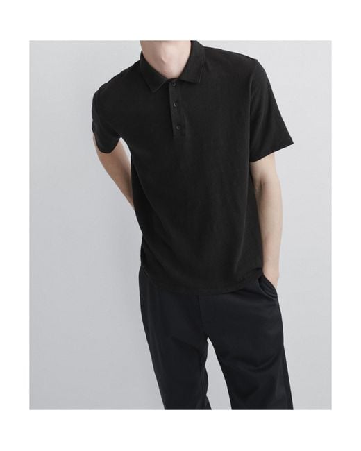 Rag & Bone Black Short-Sleeved Polo Shirt for men