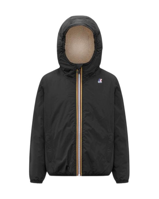 K-Way Black Levrai Hooded Jacket