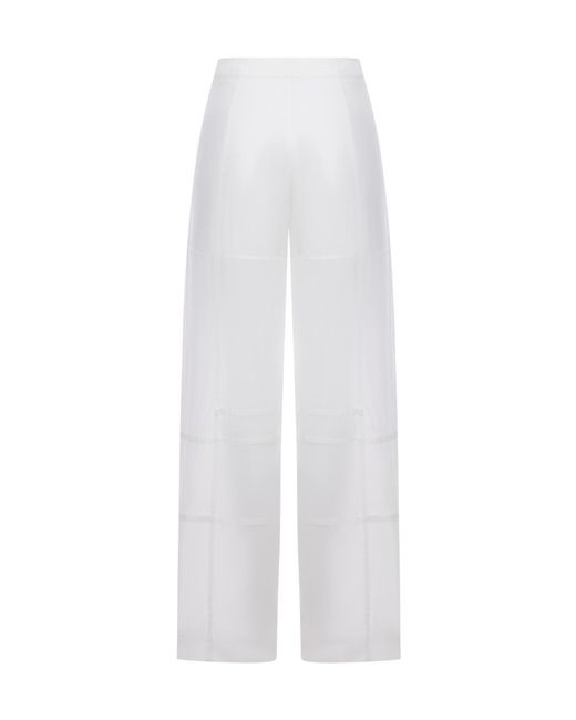 Jil Sander White Cotton Palazzo Trousers