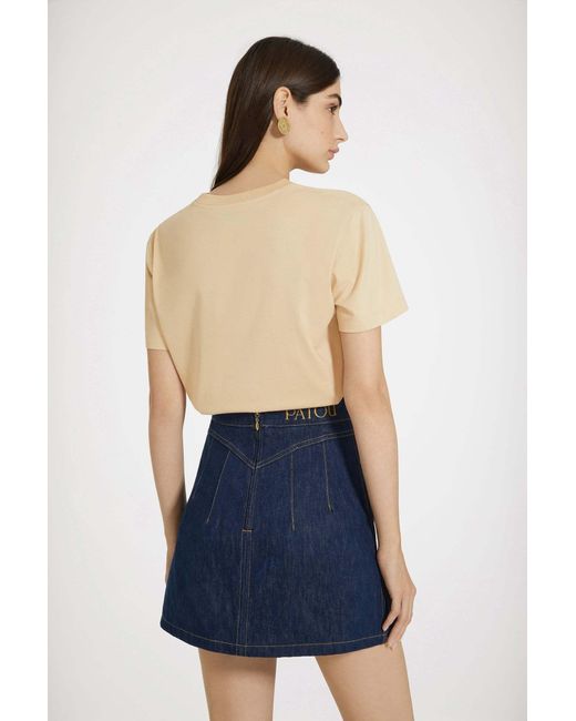Patou Blue High-Rise Denim Skirt