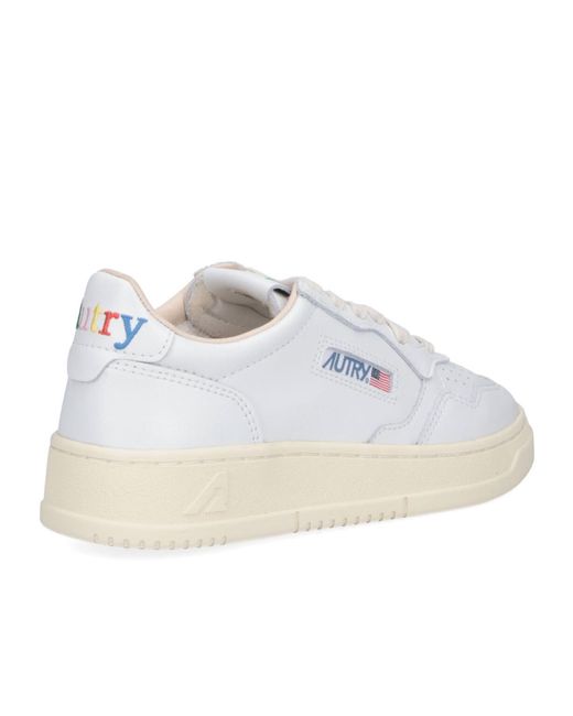 Autry White Medalist Leather Sneakers