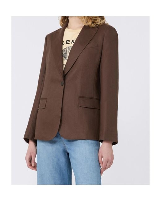 Weekend by Maxmara Brown Nalut Single-Breasted Blazer