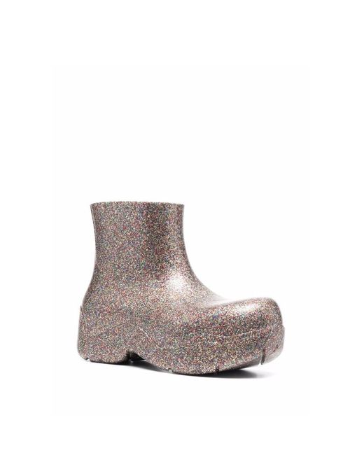 Bottega Veneta Gray Glittered Ankle Boots