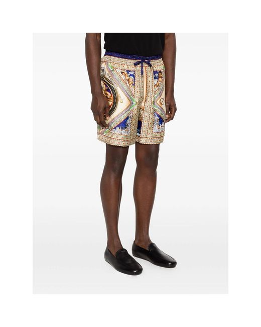 Casablanca Blue Take Me To Church Satin Shorts for men