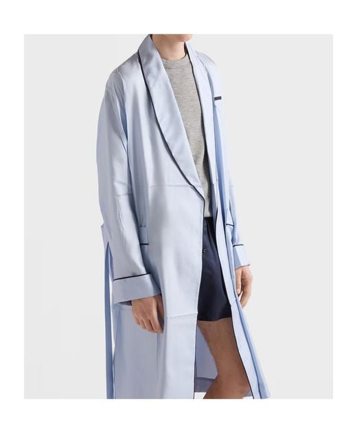 Prada Blue Silk Robe for men