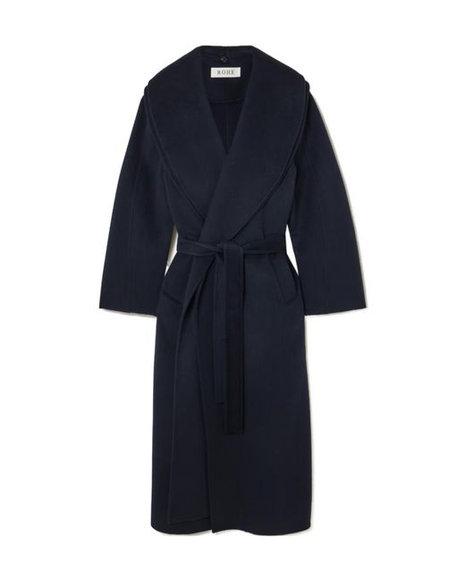 Rohe Blue Signature Double Faced Scarf Coat