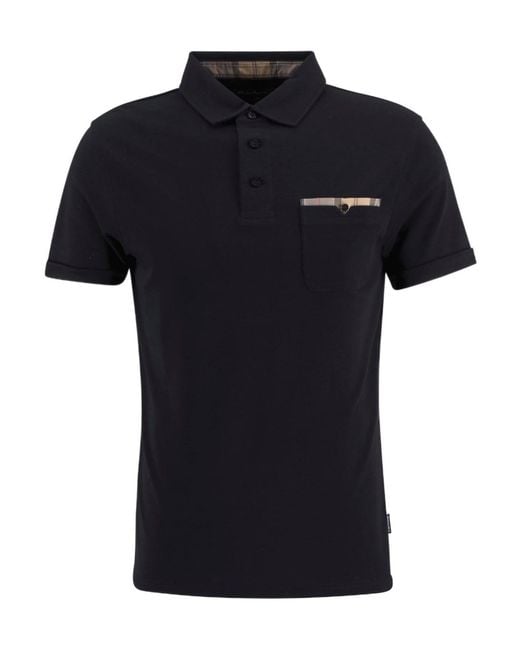 Barbour Black Corpatch Tailored Short-Sleeved Polo Shirt for men
